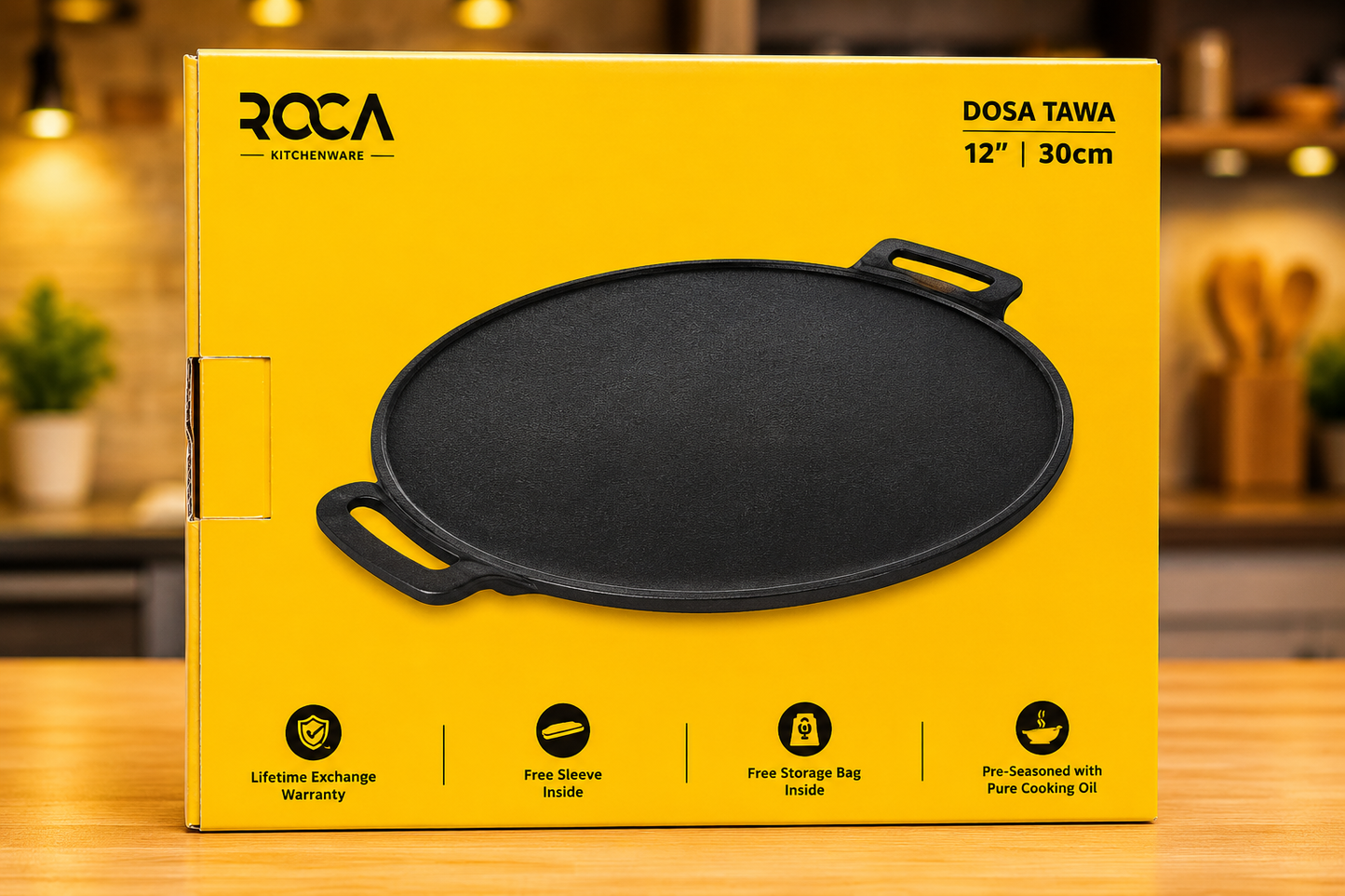 ROCA Cast Iron Dosa Tawa Triton | 12" | 30cm