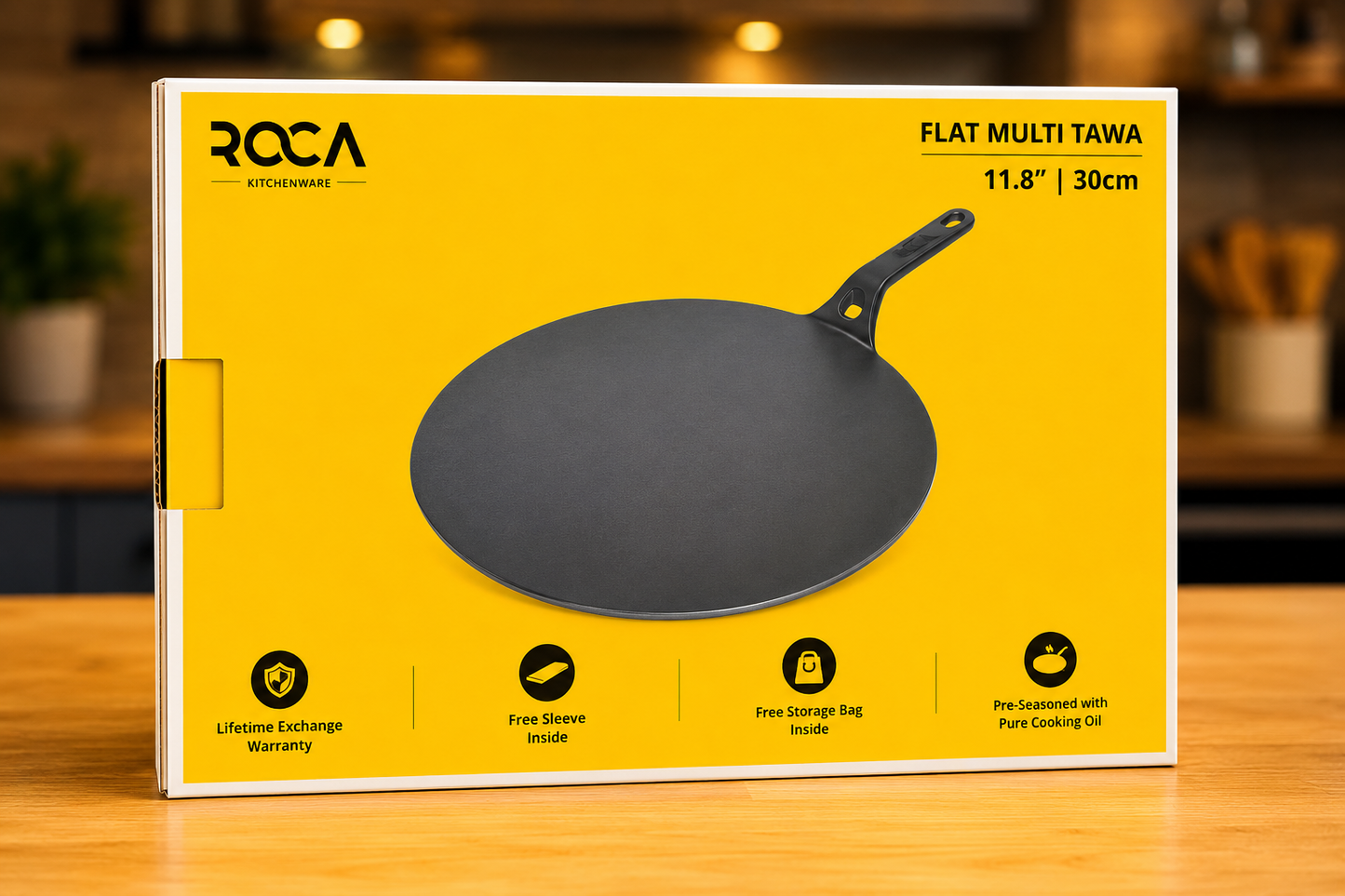ROCA Cast Iron Flat Multi Tawa | 11.8" | 30cm