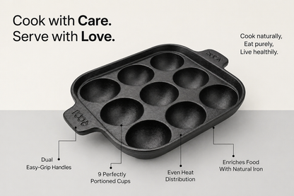 ROCA Cast Iron Paniyarakkal | 9 Pit x 5cm