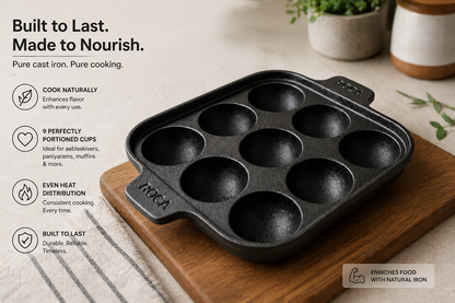 ROCA Cast Iron Paniyarakkal | 9 Pit x 5cm
