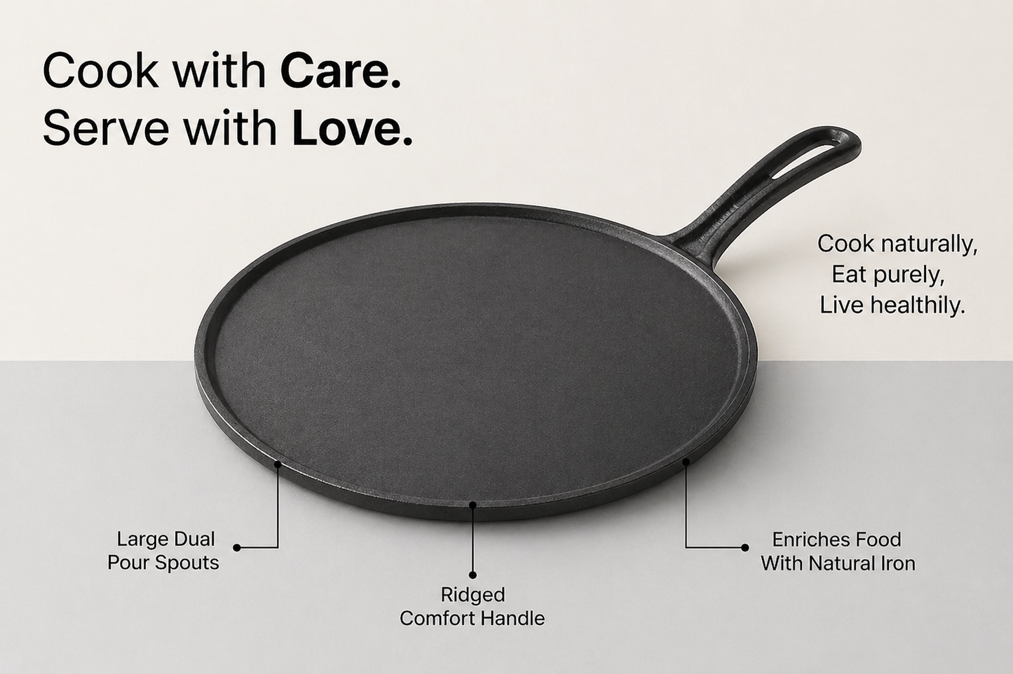 ROCA Cast Iron Dosa Tawa | 10.6" | 27cm