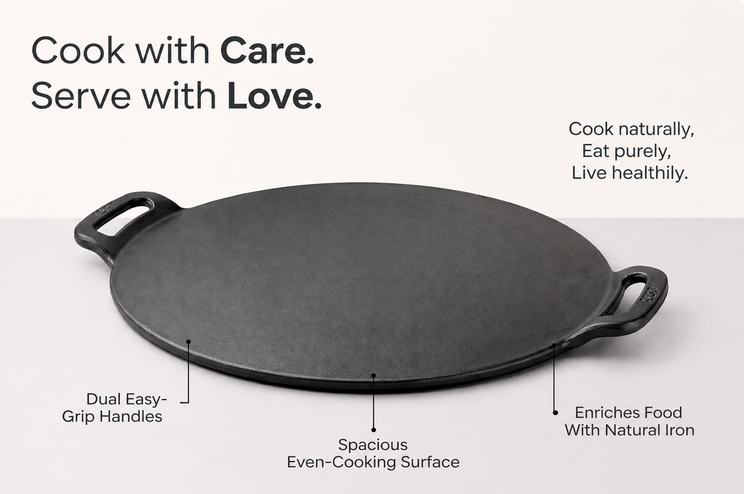ROCA Cast Iron Dosa Tawa Triton | 12" | 30cm