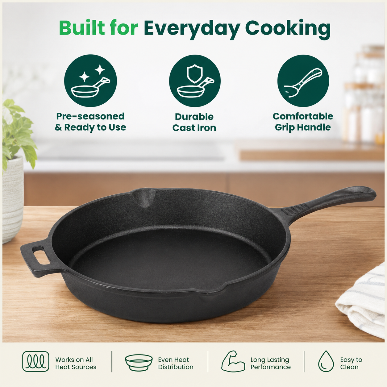 ROCA Cast Iron Skillet 10" | 25cm