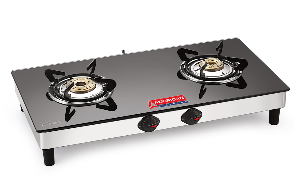 American Standard Black Glass 2 Burner – LPG Stove