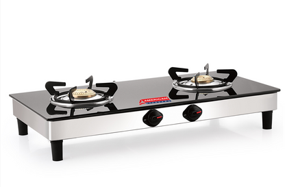 American Standard Black Glass 2 Burner – LPG Stove