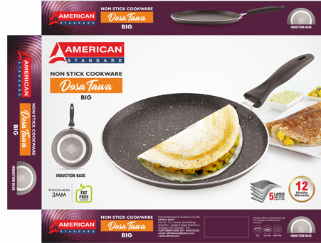 American Standard Big Dosa Tawa – Non-Stick Cookware with Induction Base (3mm)