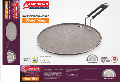 American Standard Small Multi Tawa – Non-Stick Cookware with Induction Base (4mm)