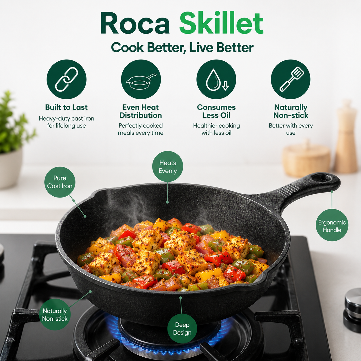 ROCA Cast Iron Skillet 8